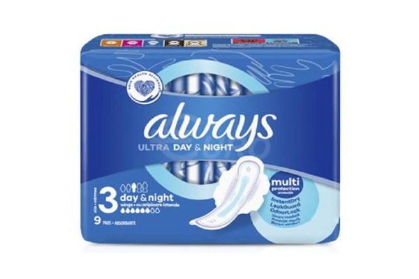 Dámské vložky Always Sensitive Ultra Day & Night 7ks s křidélky