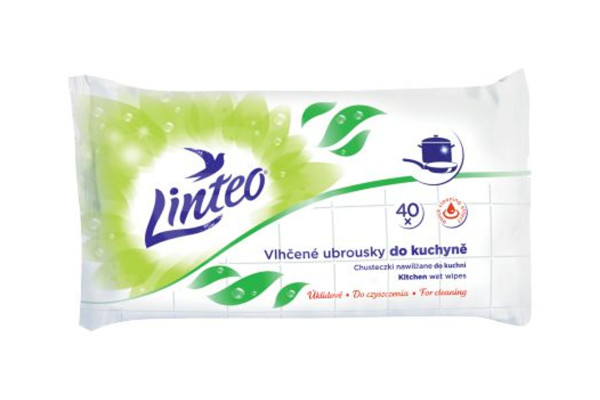 Vlhčené ubrousky do kuchyně Linteo 40ks