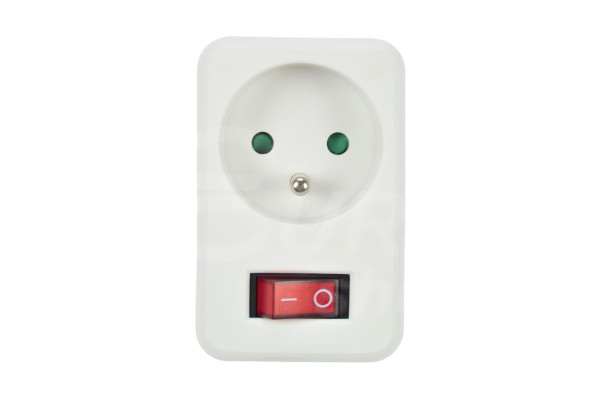 Solight zásuvka s vypínačem, 10A/230V, bílá (P96)
