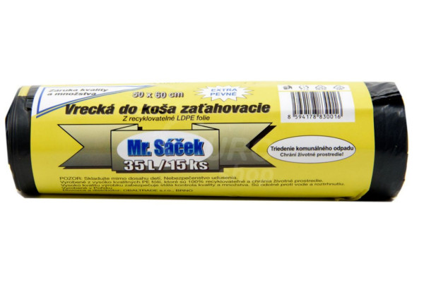 Mr. Sáček zatahovací sáčky na odpad 50x60cm - 35l/15ks