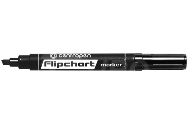 Zkosený popisovač Centropen Flipchart 1-4,6 mm Černý