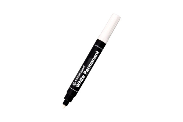 Permanentní popisovač Centropen 2,5 mm Bílý