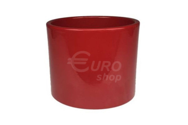 Obal na květináč keramický VÁLEC 13cm Červený