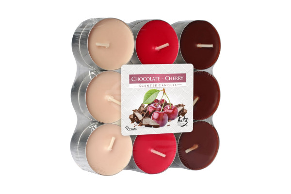 Vonné čajové svíčky 18ks, p15-18-104 Bispol Chocolate Cherry