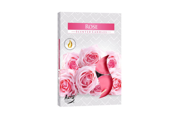 Bispo čajové svíčky 6ks Rose