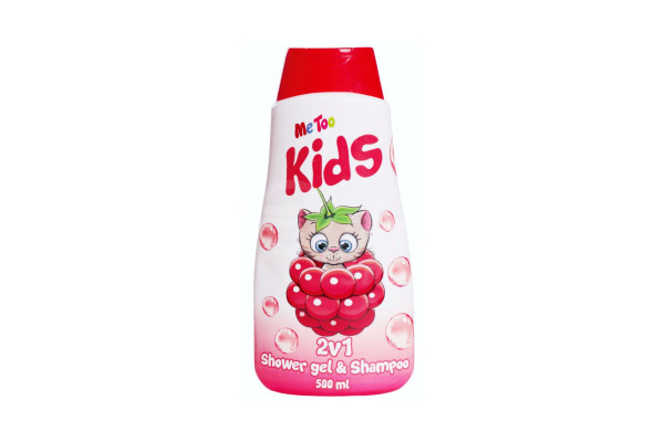 Me Too dětský sprchový gel a šampon 500ml Raspberry Kitten