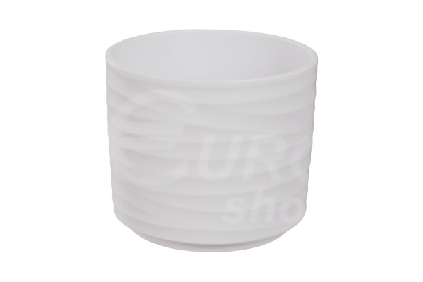 Obal na květináč keramický WAVE 14cm Bílý