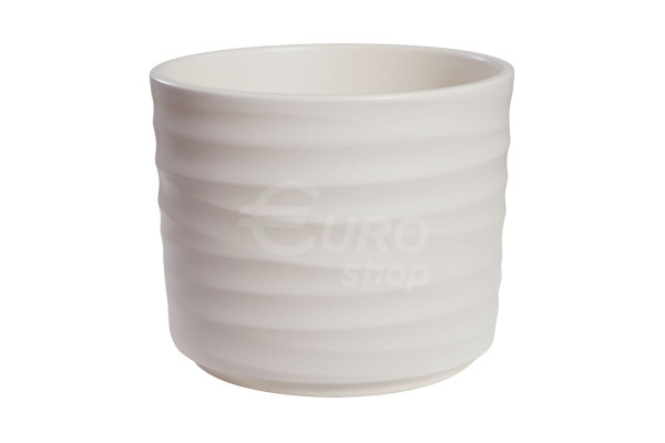Obal na květináč keramický WAVE 14cm Krémový