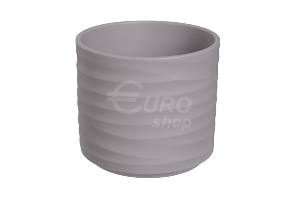 Obal na květináč keramický WAVE 14cm Šedý