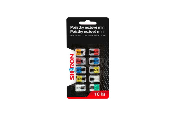 Pojistky nožové mini Sheron 10ks