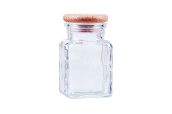 Skleněná kořenka s dřevěným víčkem 150ml