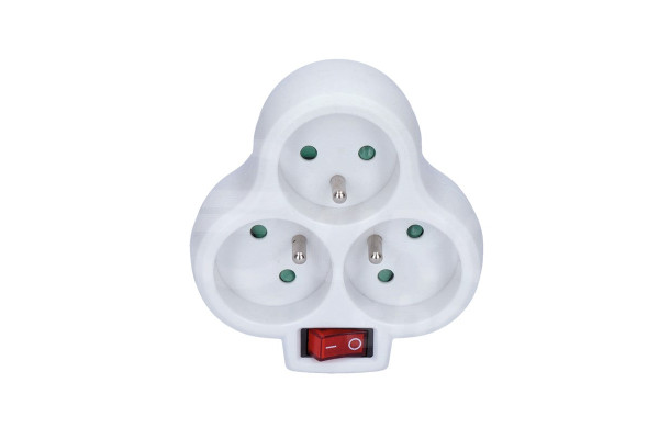 Solight rozbočka s vypínačem - 3 x10A/230V, bílá (P99)
