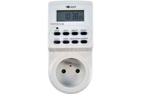 Solight časový spínač digitální - 17 režimů, LCD displej, 10 cyklů (DT03)