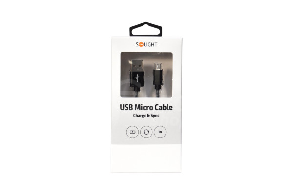 USB micro kabel Solight 1 m Černý (SSC1401)