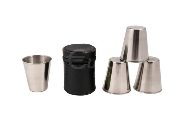 Sada nerezových panáků v pouzdru - 4x150ml