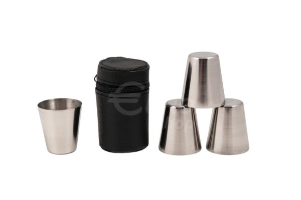 Sada nerezových panáků v pouzdru - 4x25ml