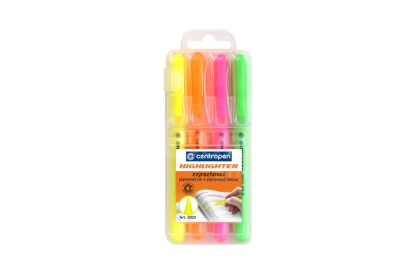 Zvýrazňovače Centropen 1-4 mm 4 ks Neonové