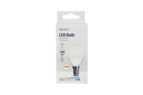 LED žárovka Solight 8W, E14, 4000K, 720lm Neutral white