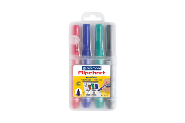 Značkovač Centropen Flipchart 2,5 mm 4 ks