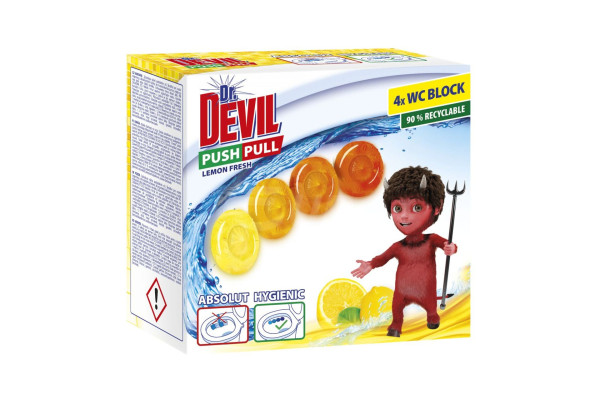 Dr.Devil push pull WC blok 4x Lemon
