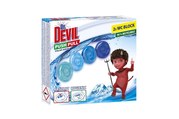 WC závěs Dr.Devil push pull 2x Polar Aqua