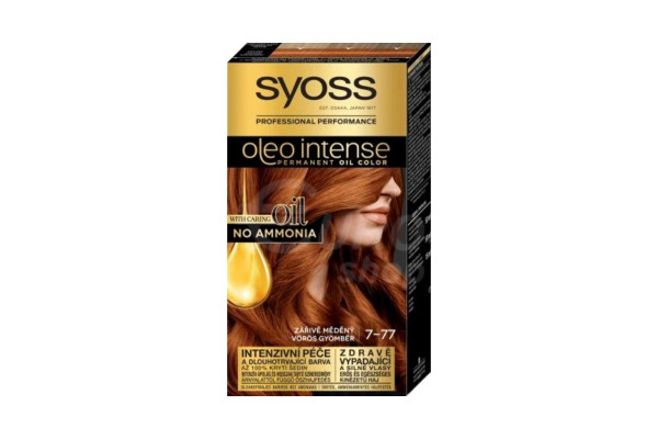 Barva na vlasy Syoss Oleo Intense 50 ml 7-77 Zářivě měděný (tn)
