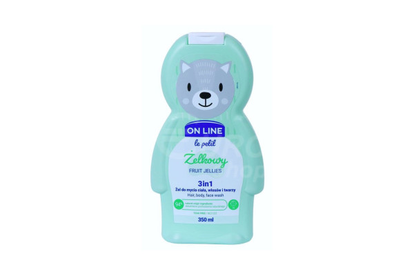 On line dětský sprchový gel, šampon a pěna do koupele 350ml Fruit jellies