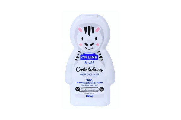 On Line dětský sprchový gel, šampon a pěna do koupele 350ml White chocolate