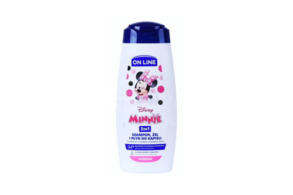 On line dětský sprchový gel, šampon a pěna do koupele 400ml Minnie