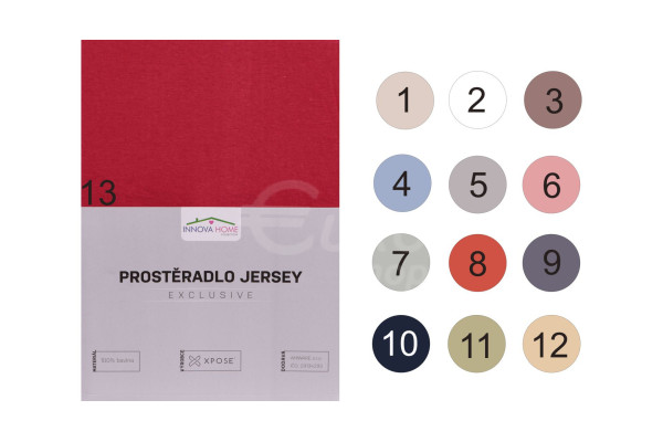 Prostěradlo bavlněné Innova Home JERSEY 90x200cm Různé barvy