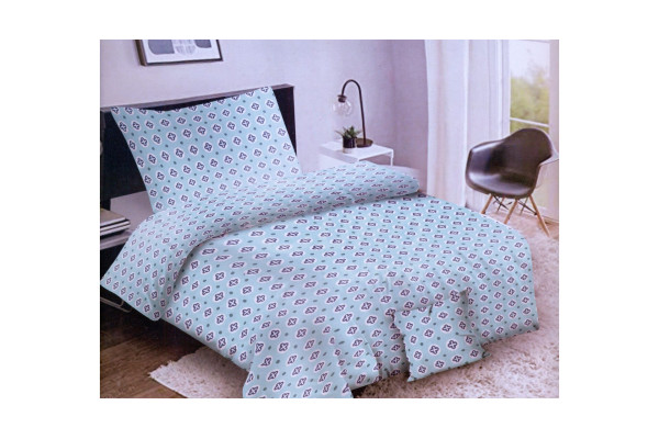 Ložní bavlněné povlečení satin House MARIE 140x200+70x90+40x40cm Tyrkysové