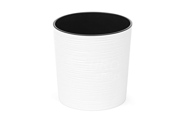 Obal na květináč s vkladem Lamela plastový MALVA 30cm Bílý