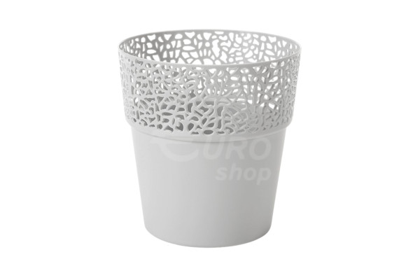 Obal na květináč Lamela ROSA - 17 cm světle šedý (RN)