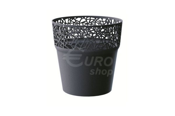 Květináč s krajkou Prosperplast  DTRE145 TREE - S433 - 14,5cm Antrancite