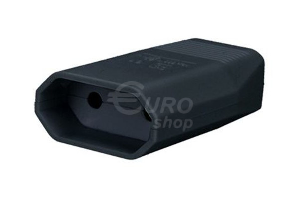Solight zásuvka plochá 2.5A, přímá, IP20, černá (P61B)