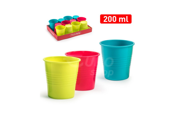 PlasticForte plastový kelímek 200ml - mix barev