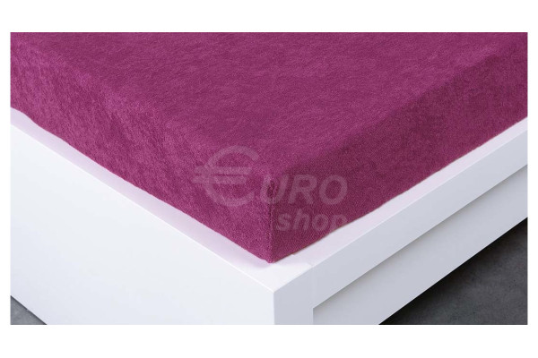 Prostěradlo froté Euro Living 90x200cm Nachové