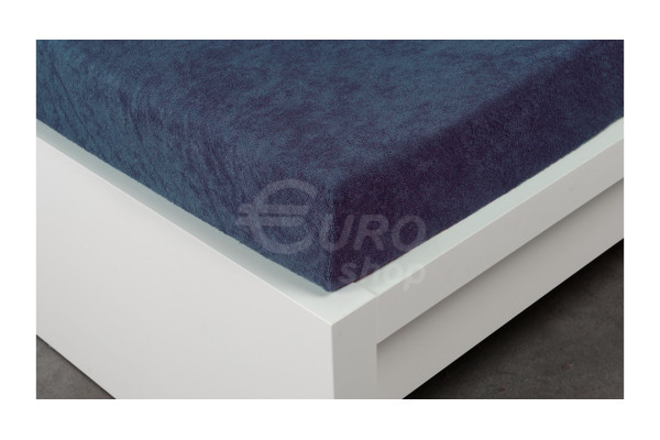 Prostěradlo froté Euro Living 160x200cm Tmavě modré