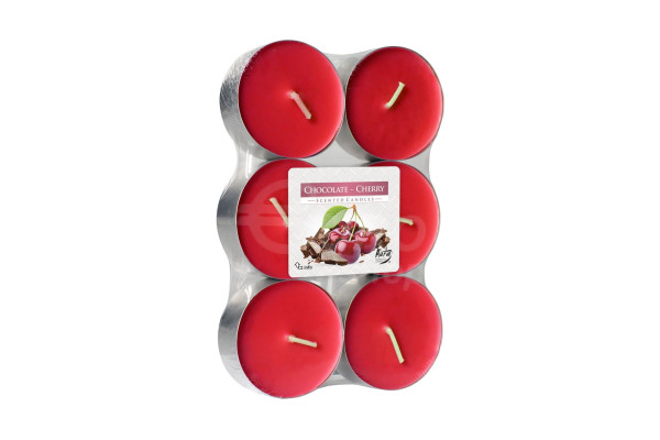 Vonné čajové svíčky  6ks, p35-6-104 Bispol Chocolate - Cherry